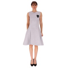 Dior Bee Emblem Badge Virgin Wool Dress