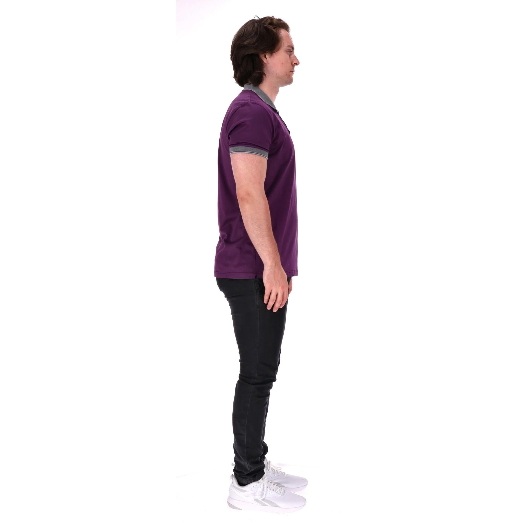 Violet Dior 'Bee' Embroidery Cotton Polo T-Shirt