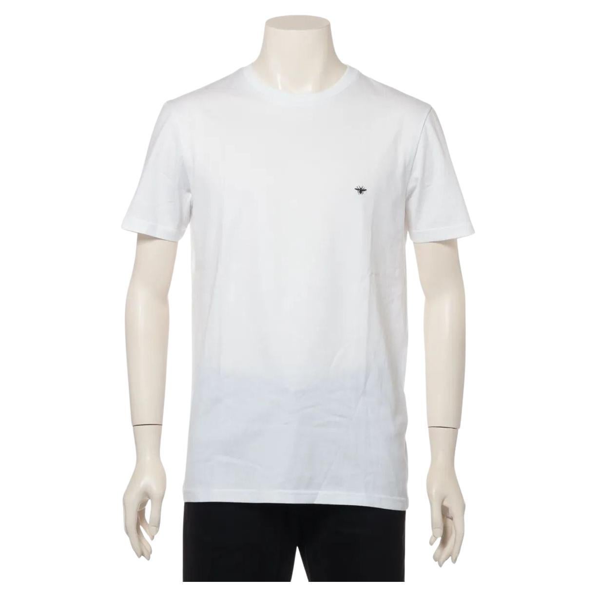 Dior BEE Embroidery Cotton T-shirt White For Sale