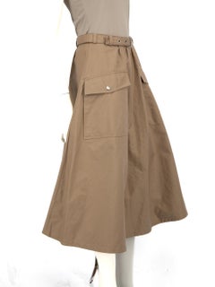 Dior Beige Belted Midi Skirt Size M