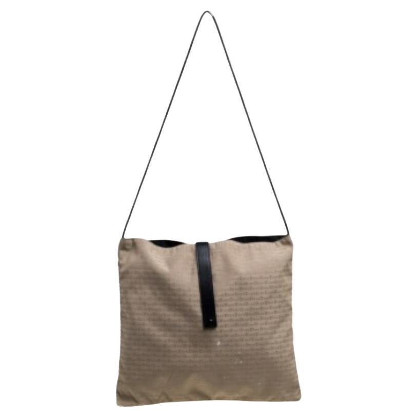 Dior Beige/Black Oblique Canvas and Mesh Shoulder Bag For Sale