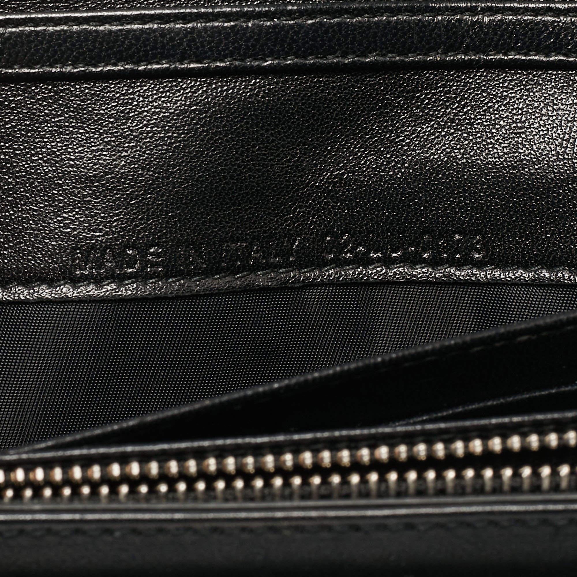 Dior Beige/Schwarz Python und Cannage Leder Diorling Kontinentale Brieftasche an Kette im Angebot 1