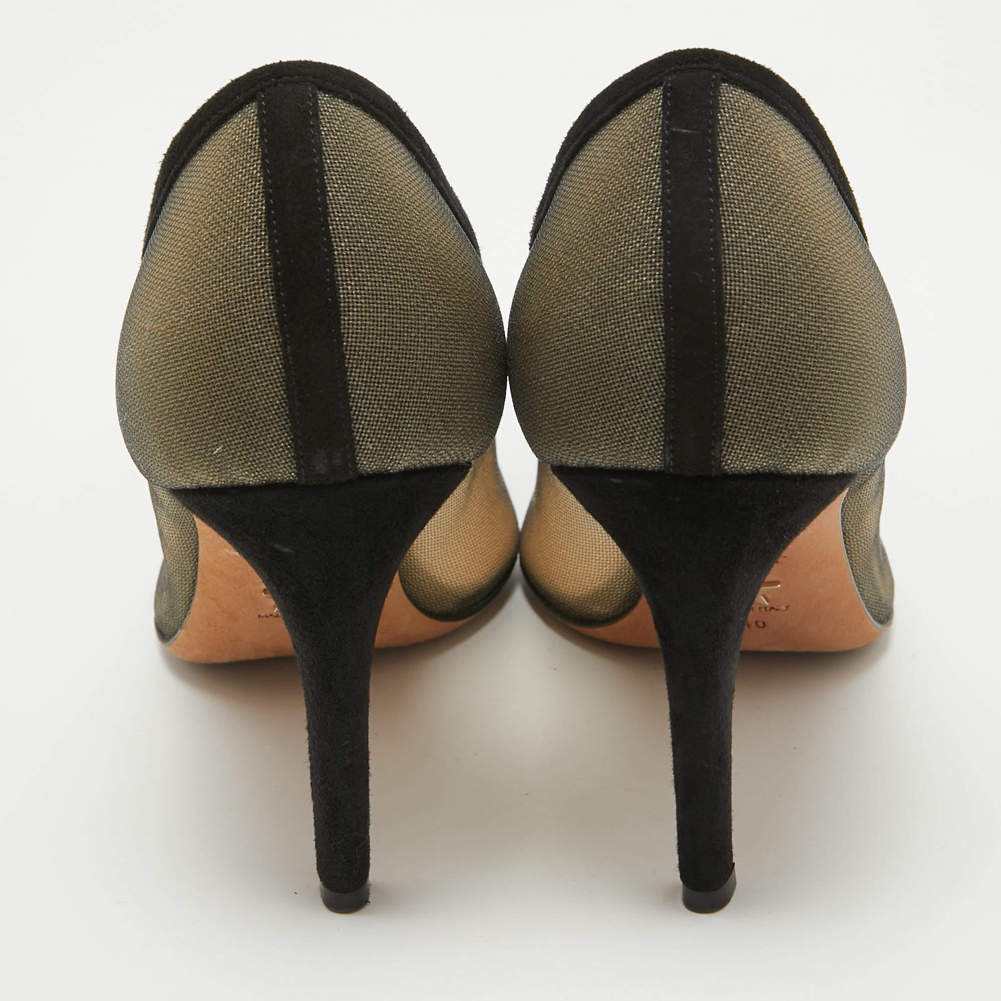 Dior Beige/Black Suede and Mesh Lips Pumps Size 40 For Sale 1