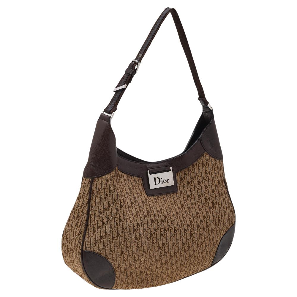 Women's Dior Beige/Brown Diorissimo Canvas And Leather Oblique Hobo