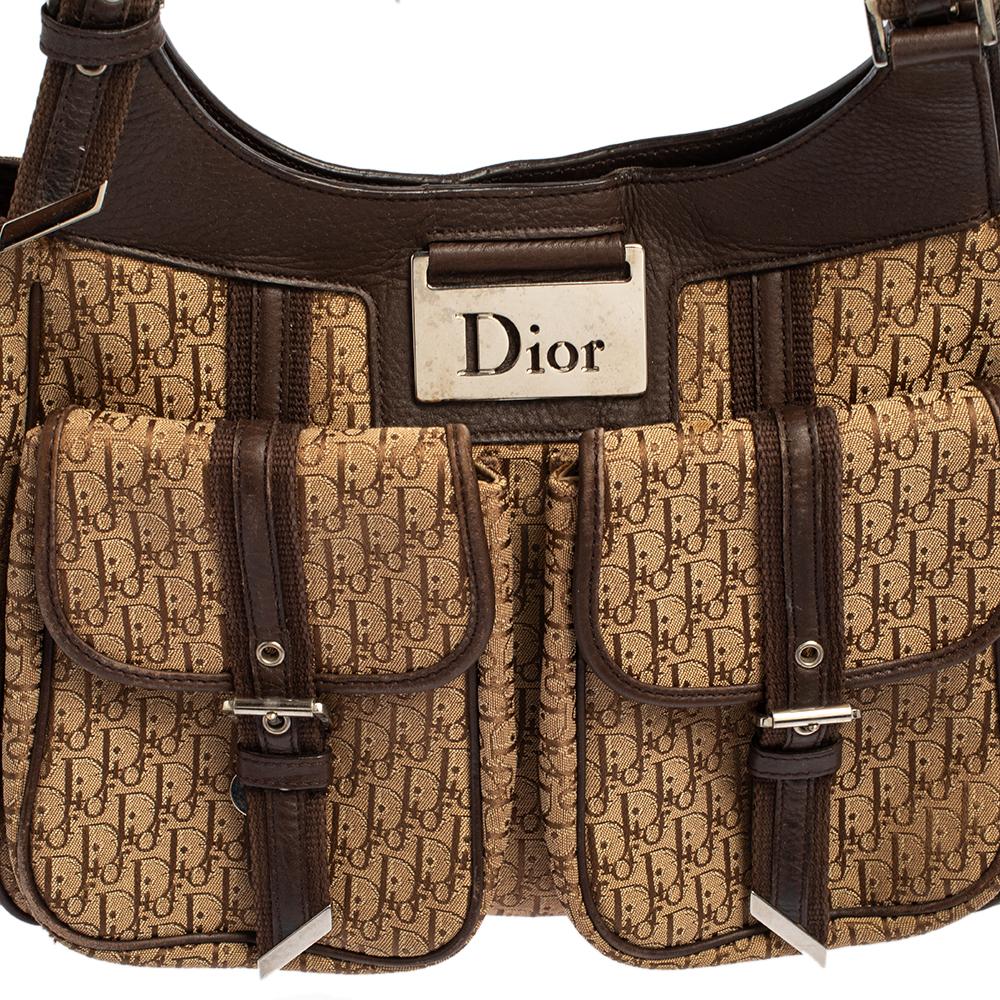 Women's Dior Beige/Brown Diorissimo Canvas Multi Pocket Shoulder Bag