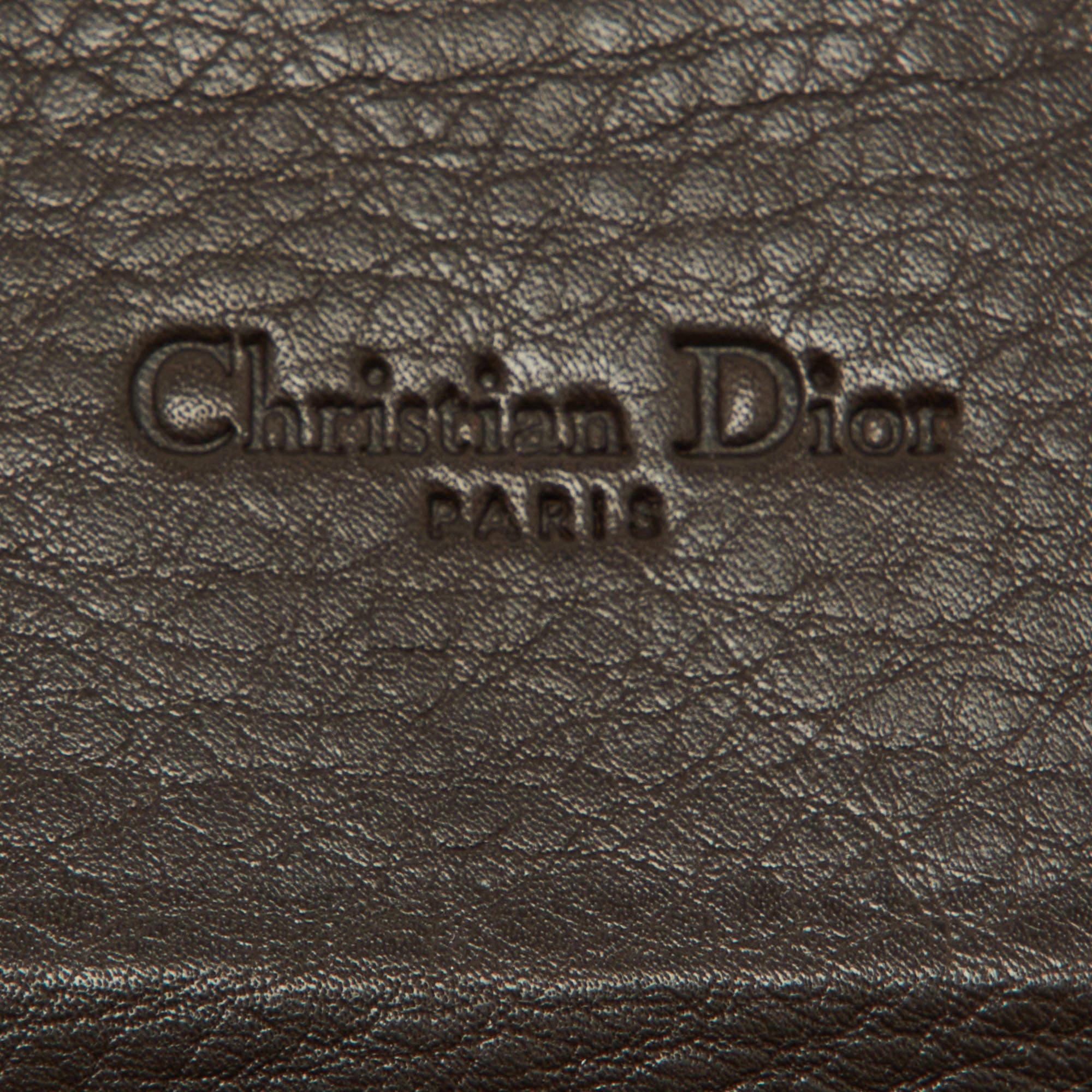Dior Beige/Braun Schräge Brieftasche aus Canvas und Leder mit Klappe im Angebot 4