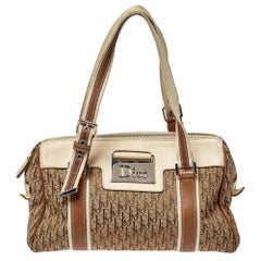 Dior Beige/Brown Oblique Canvas and Leather Street Chic Boston Bag
