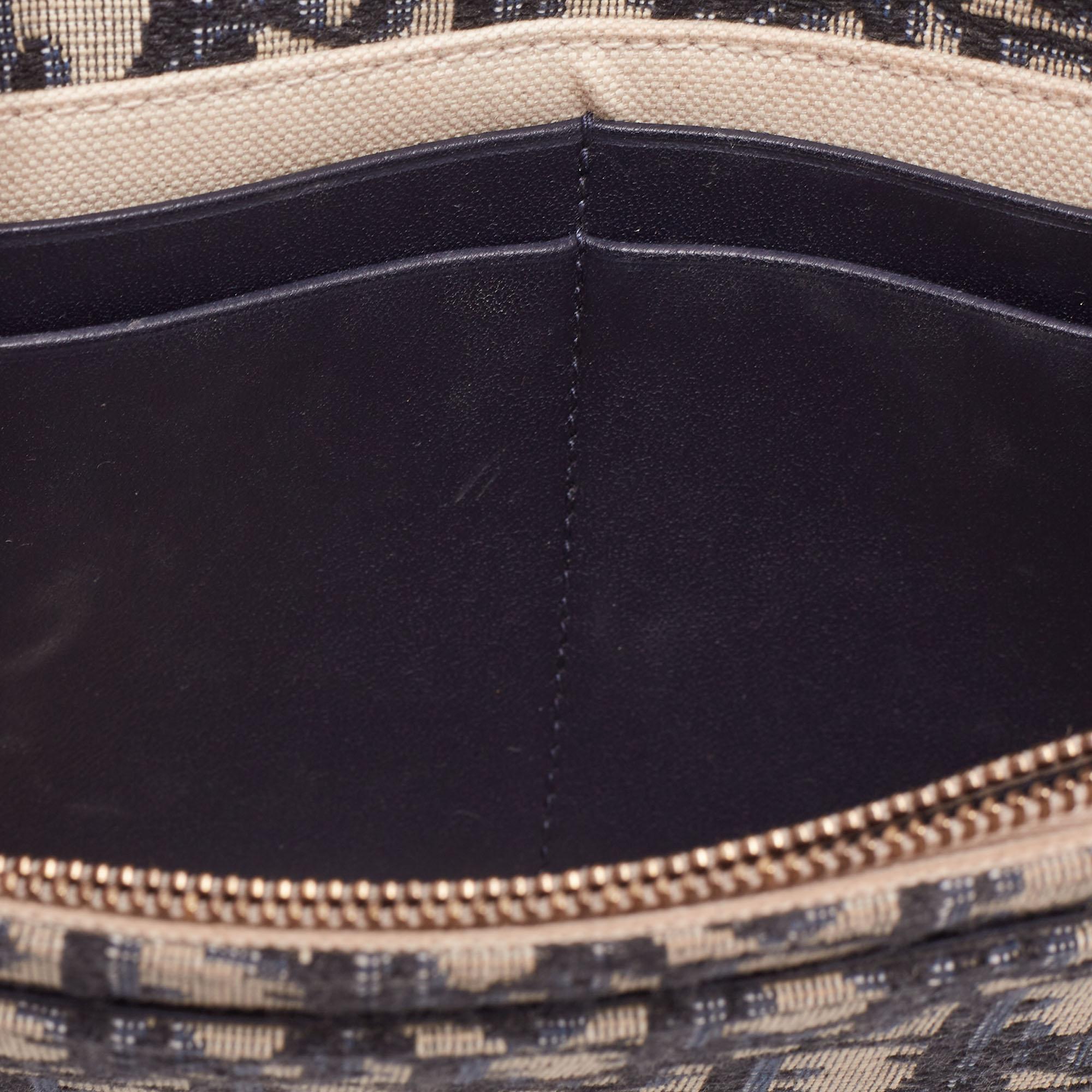 Dior Beige/Brown Oblique Canvas Dioraddict Flap Wallet On Chain 7