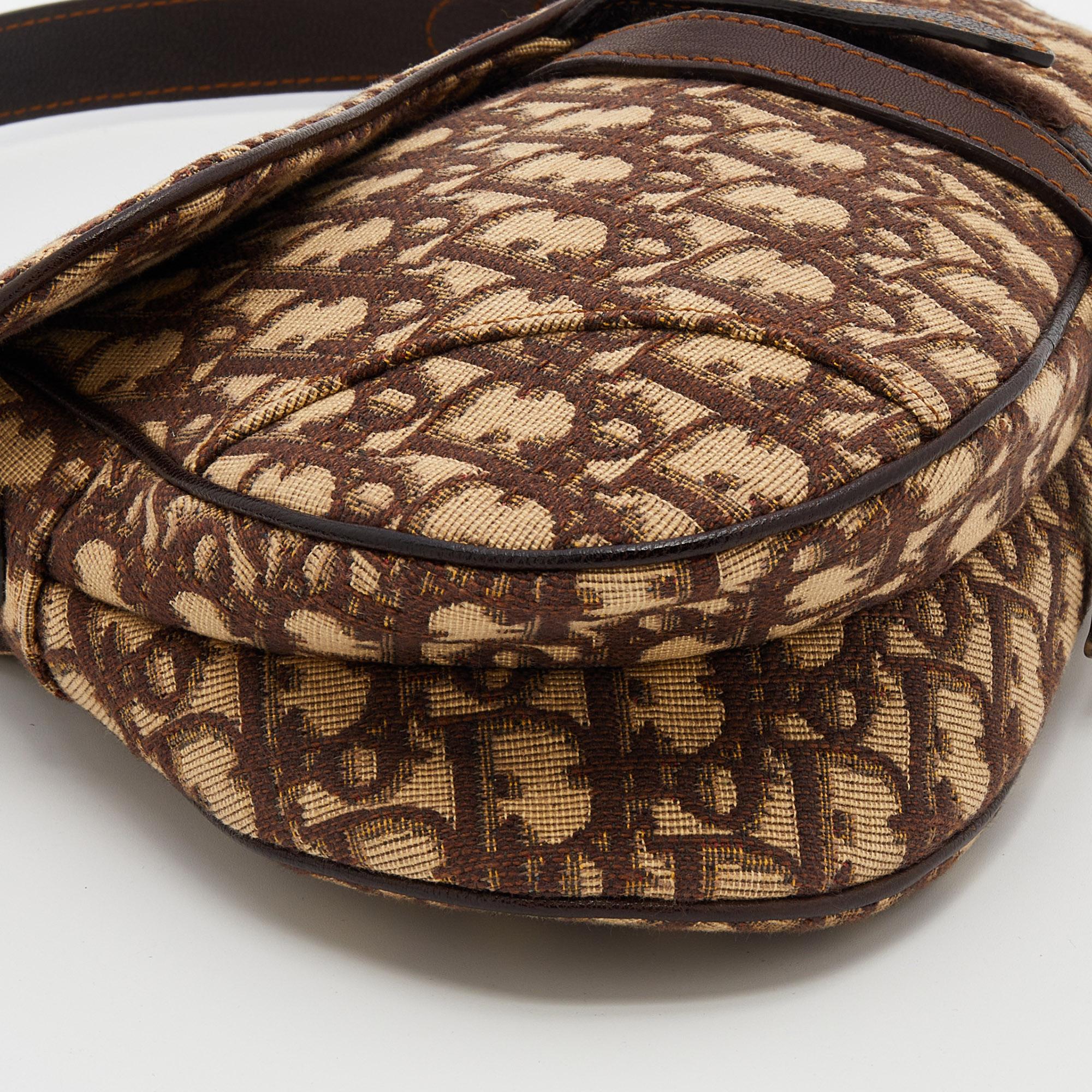 Dior Beige/Brown Oblique Canvas Saddle Shoulder Bag 7