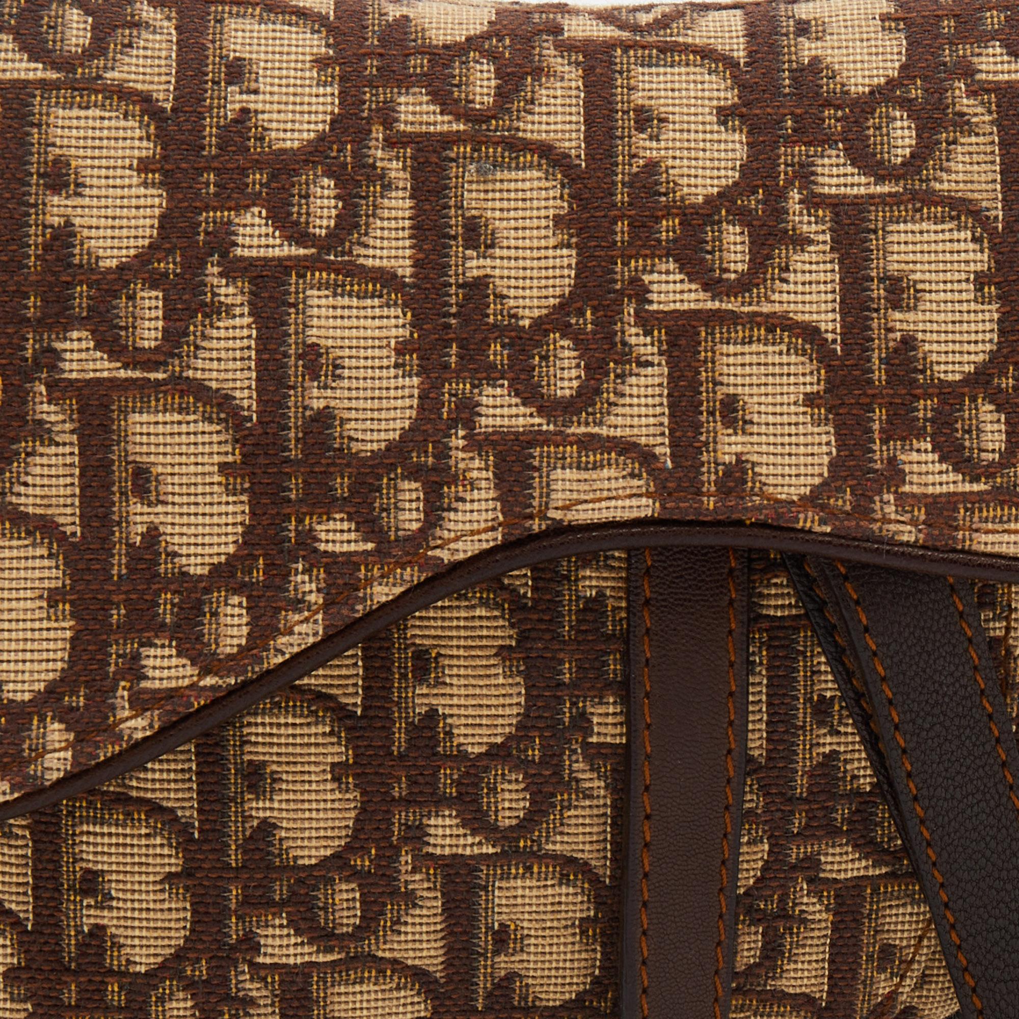Dior Beige/Brown Oblique Canvas Saddle Shoulder Bag 3