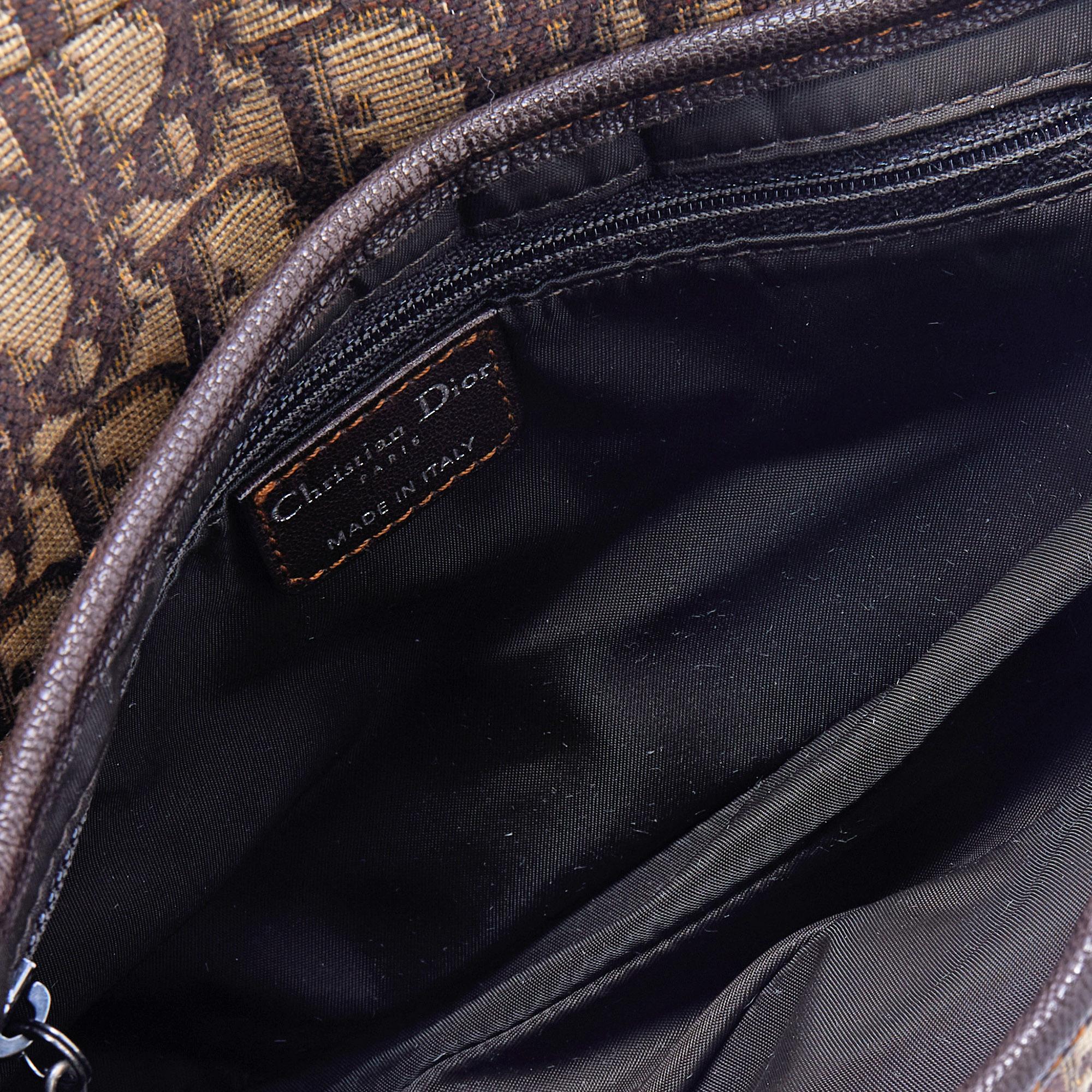 Dior Beige/Brown Oblique Canvas Saddle Shoulder Bag 4