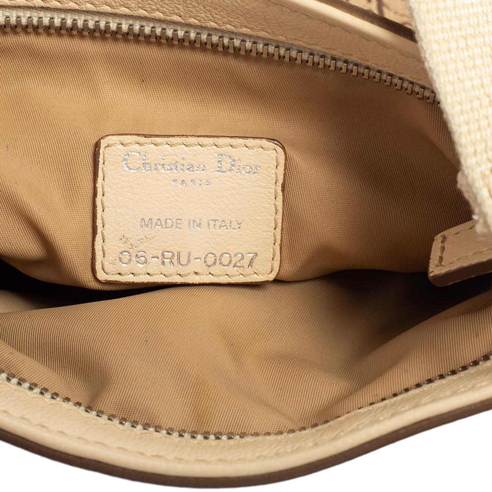 Dior Beige/Brown Oblique Jacquard Canvas Messenger Bag In Good Condition In Dubai, Al Qouz 2