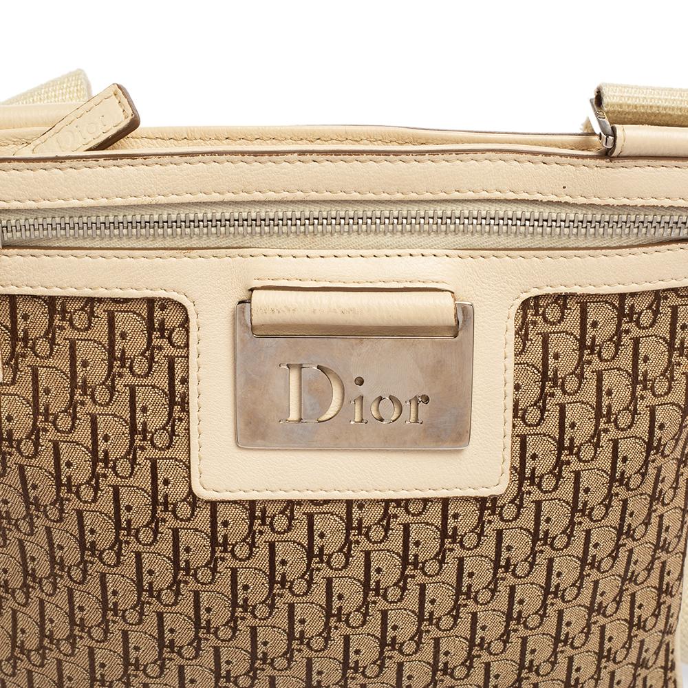 Dior Beige/Brown Oblique Jacquard Canvas Messenger Bag 2