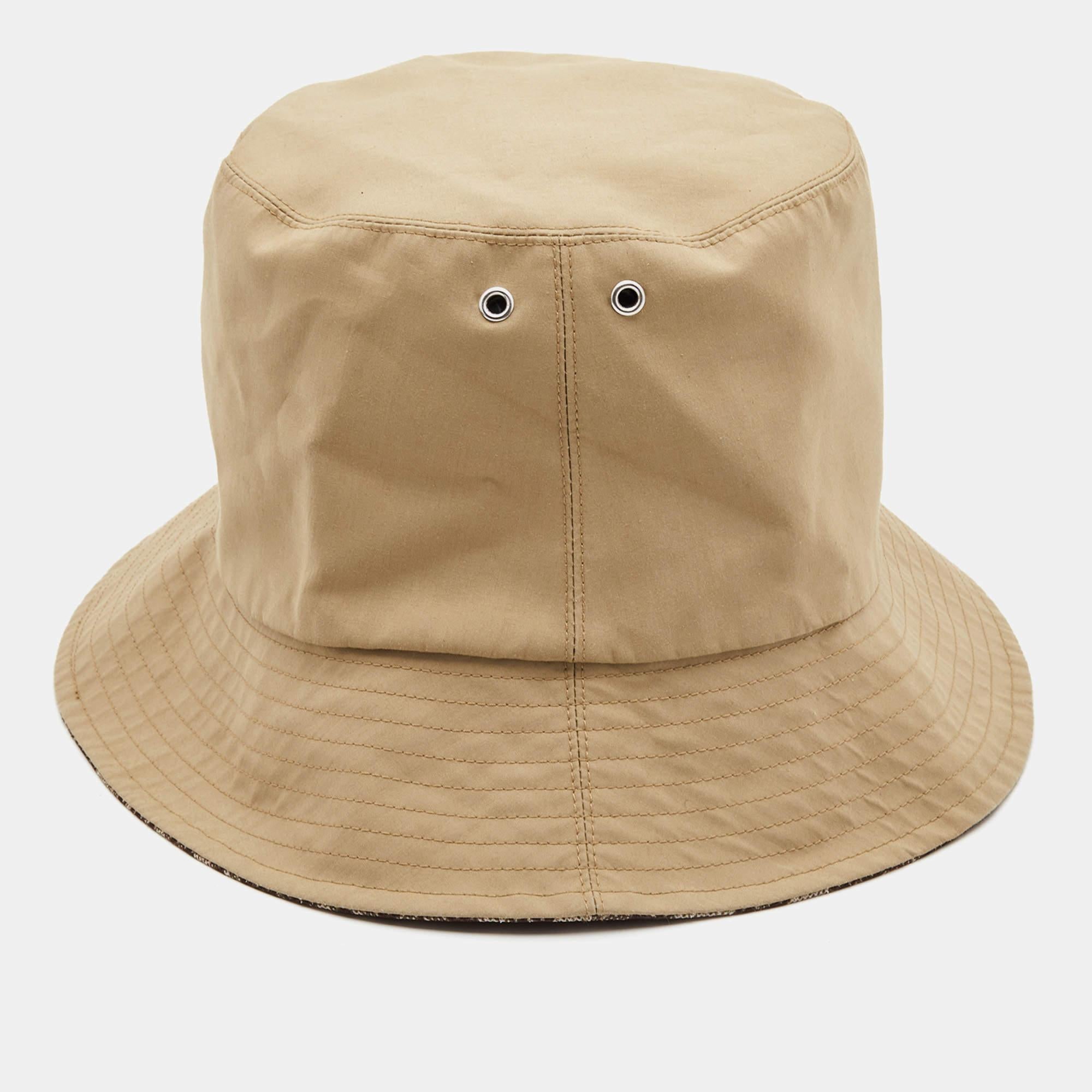 Dior Beige/Brown Oblique Teddy-D Brim Reversible Bucket Hat 58 1