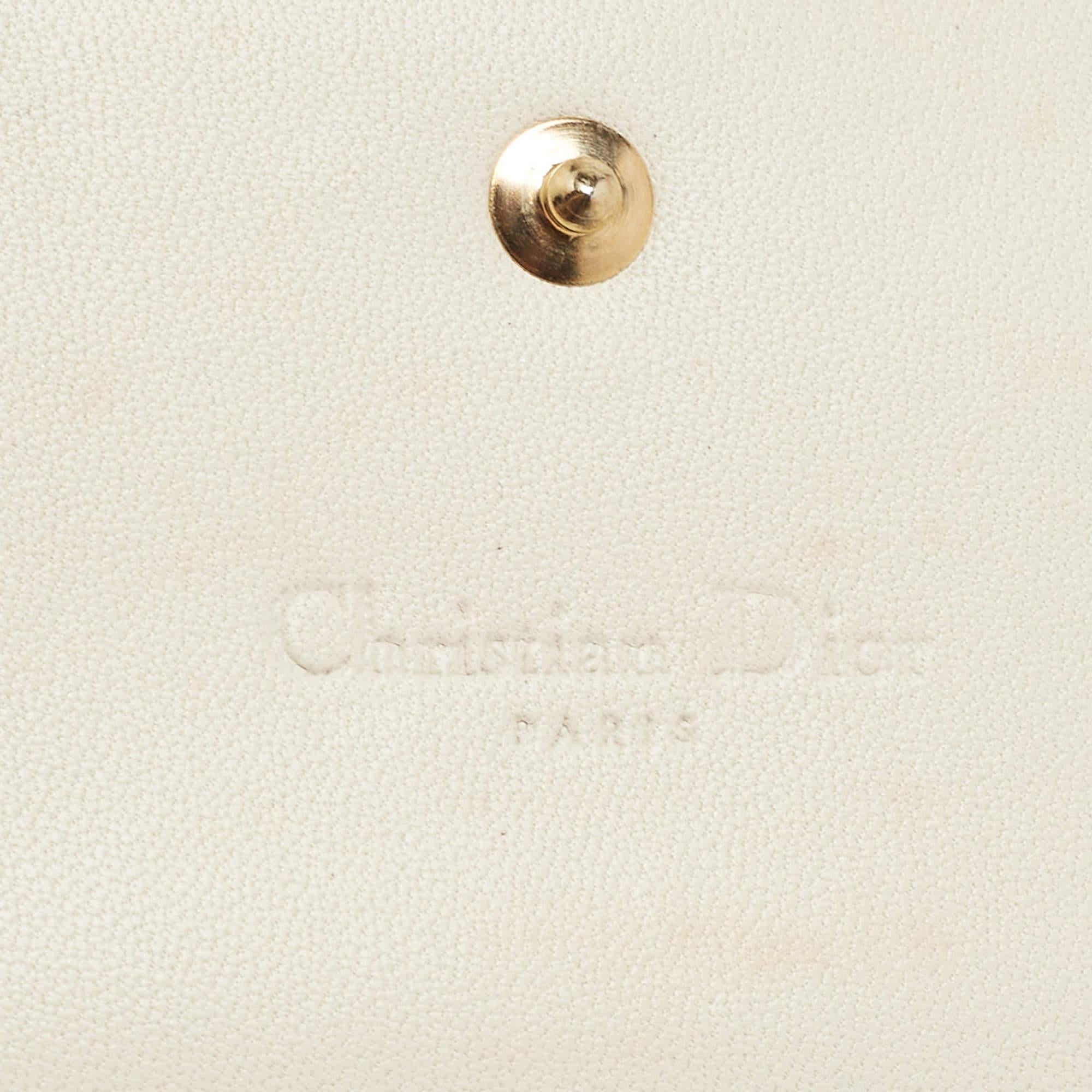 Portefeuille Lady Dior en cuir et python beige/brun sur chaîne en vente 1