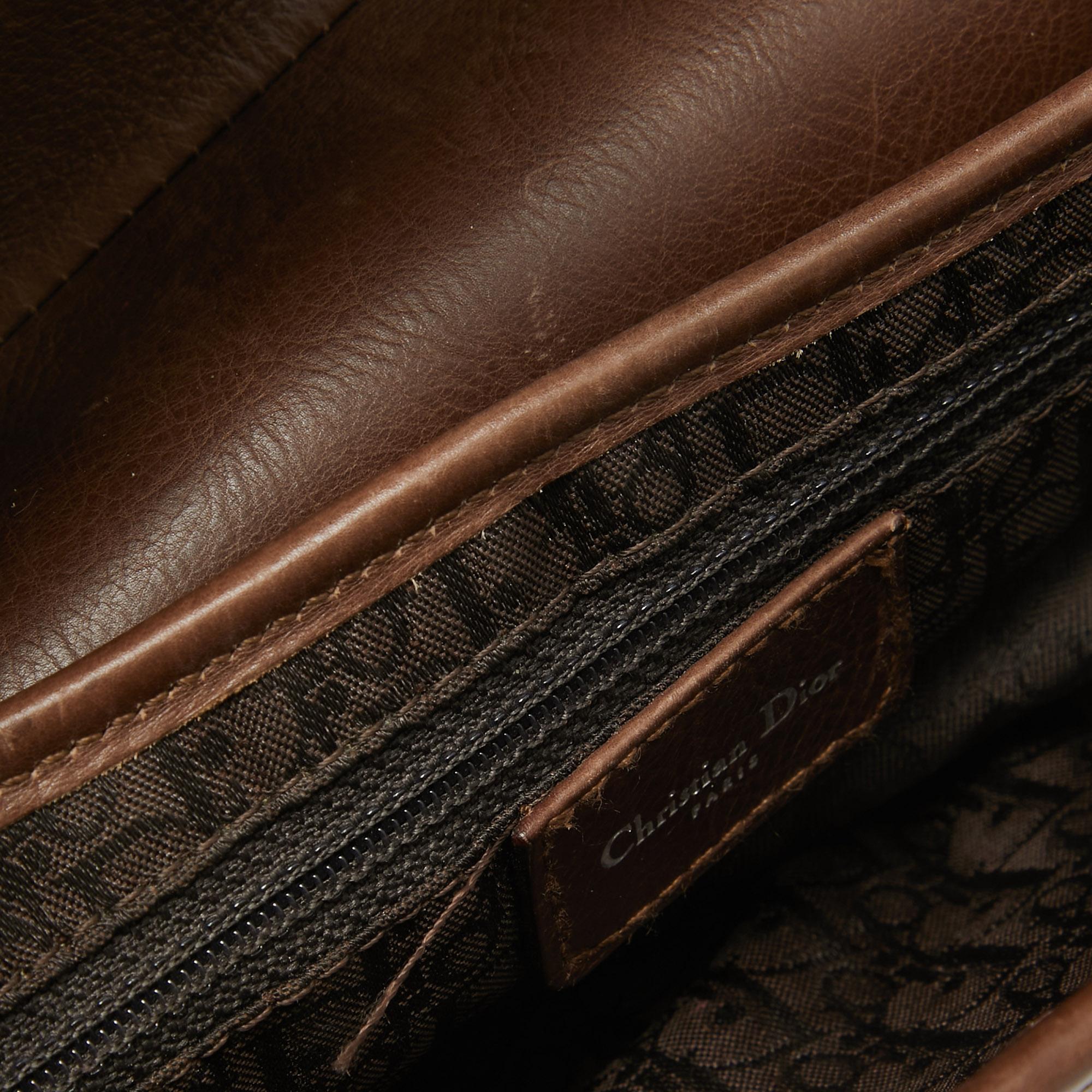 Dior Beige/Brown Shearling and Leather Saddle Bag en vente 3