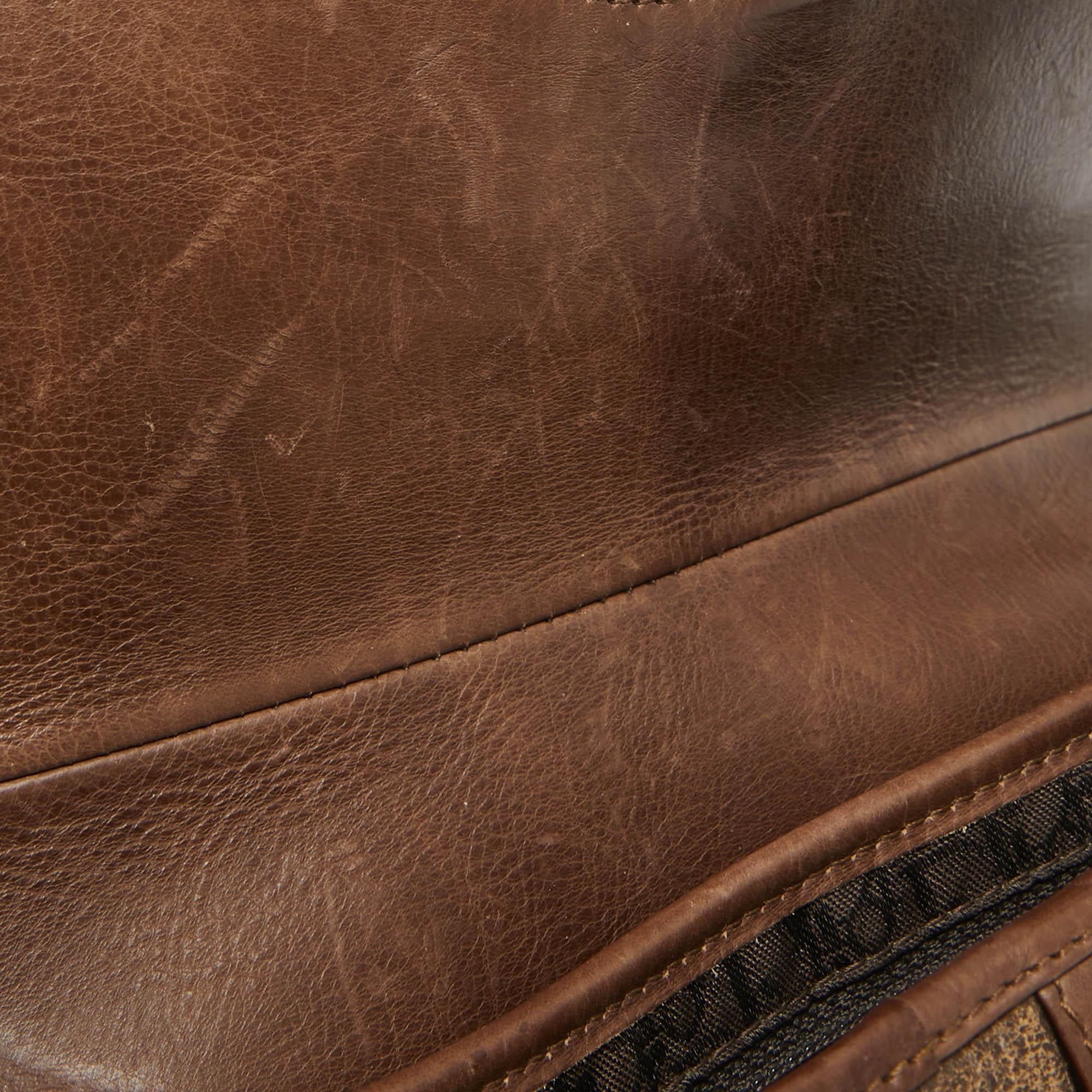 Dior Beige/Brown Shearling and Leather Saddle Bag For Sale 5