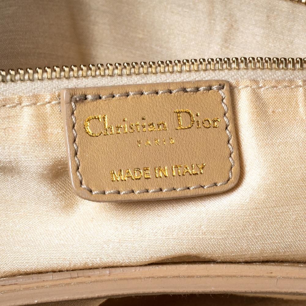 Dior Beige Cannage Canvas and Leather Lady Dior Hobo 3