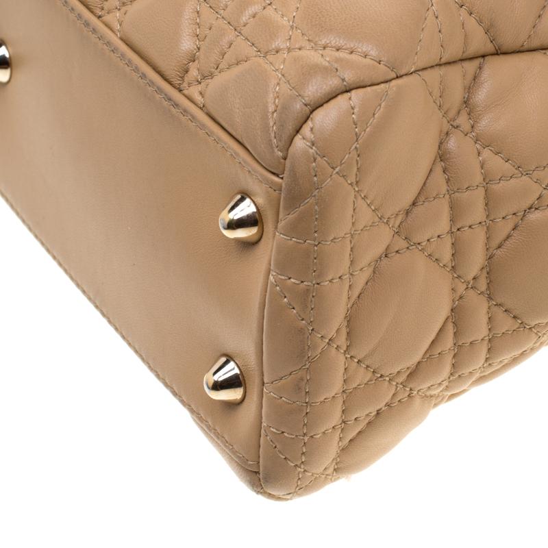 Dior Beige Cannage Leather Dior Soft Shopping Tote 6