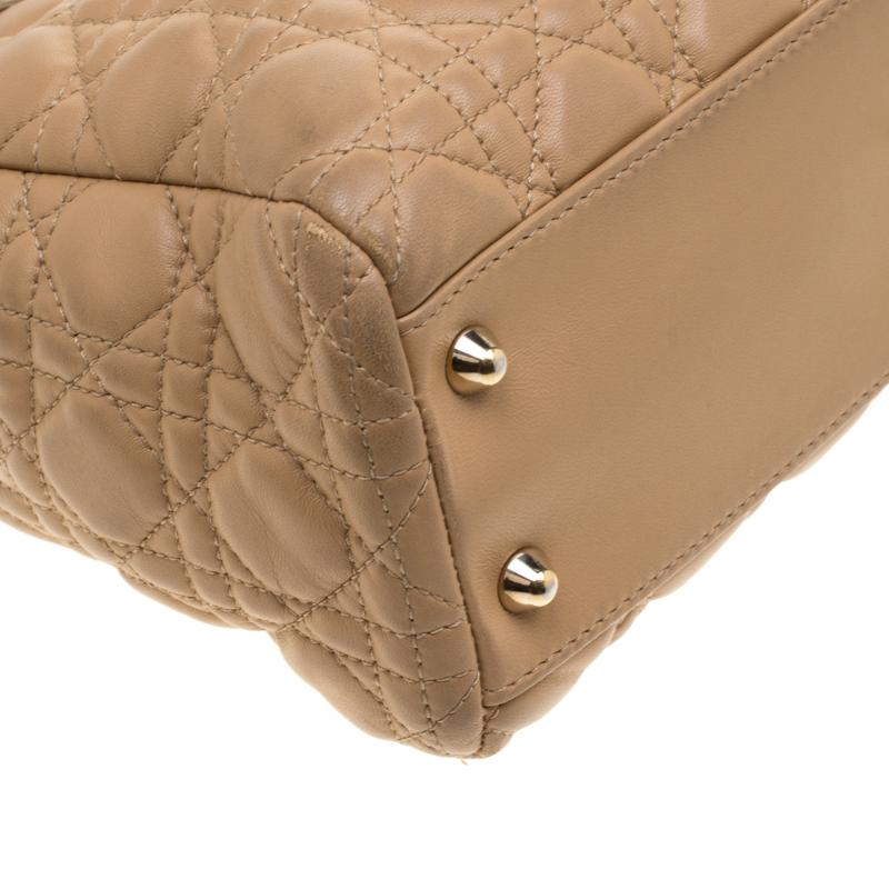 Dior Beige Cannage Leather Dior Soft Shopping Tote 7