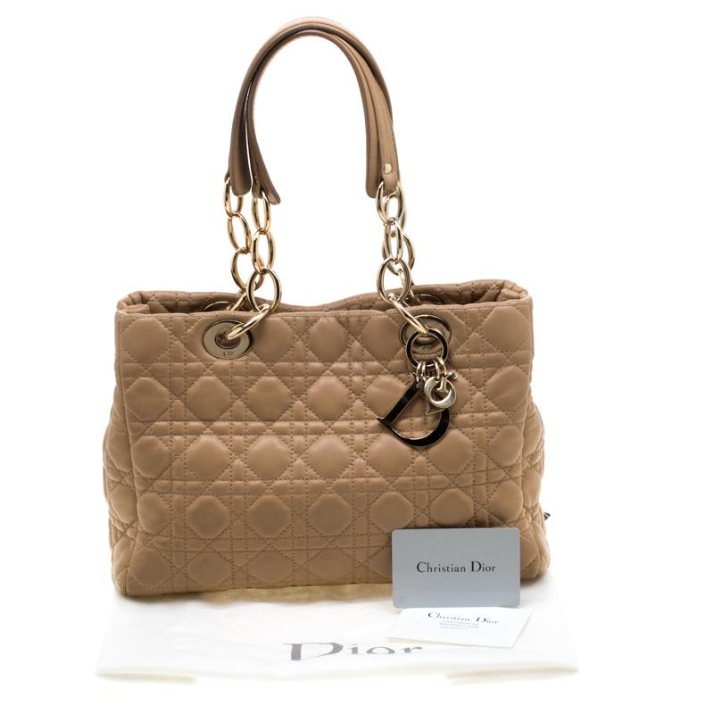 Dior Beige Cannage Leather Dior Soft Shopping Tote 8