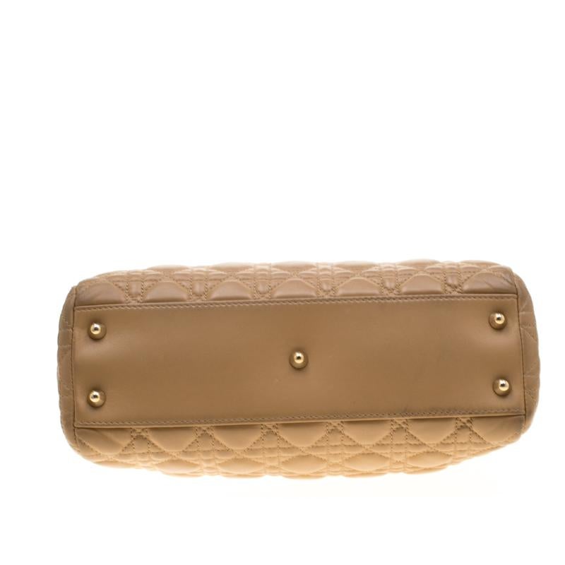Dior Beige Cannage Leather Dior Soft Shopping Tote 8