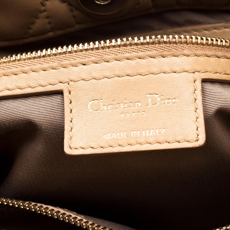 Women's Dior Beige Cannage Leather Dior Soft Shopping Tote