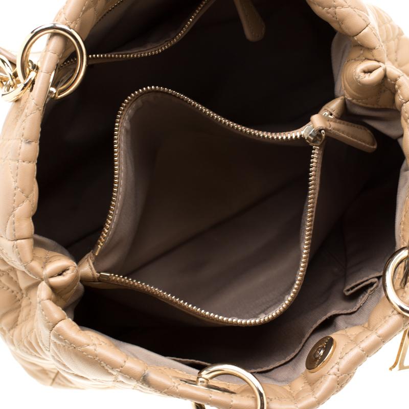 Dior Beige Cannage Leather Dior Soft Shopping Tote 4