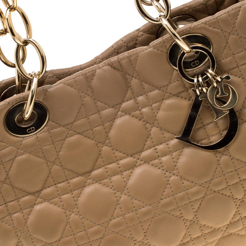 Dior Beige Cannage Leather Dior Soft Shopping Tote 5