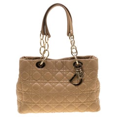 Dior Beige Cannage Leder Dior Soft Shopping Tote