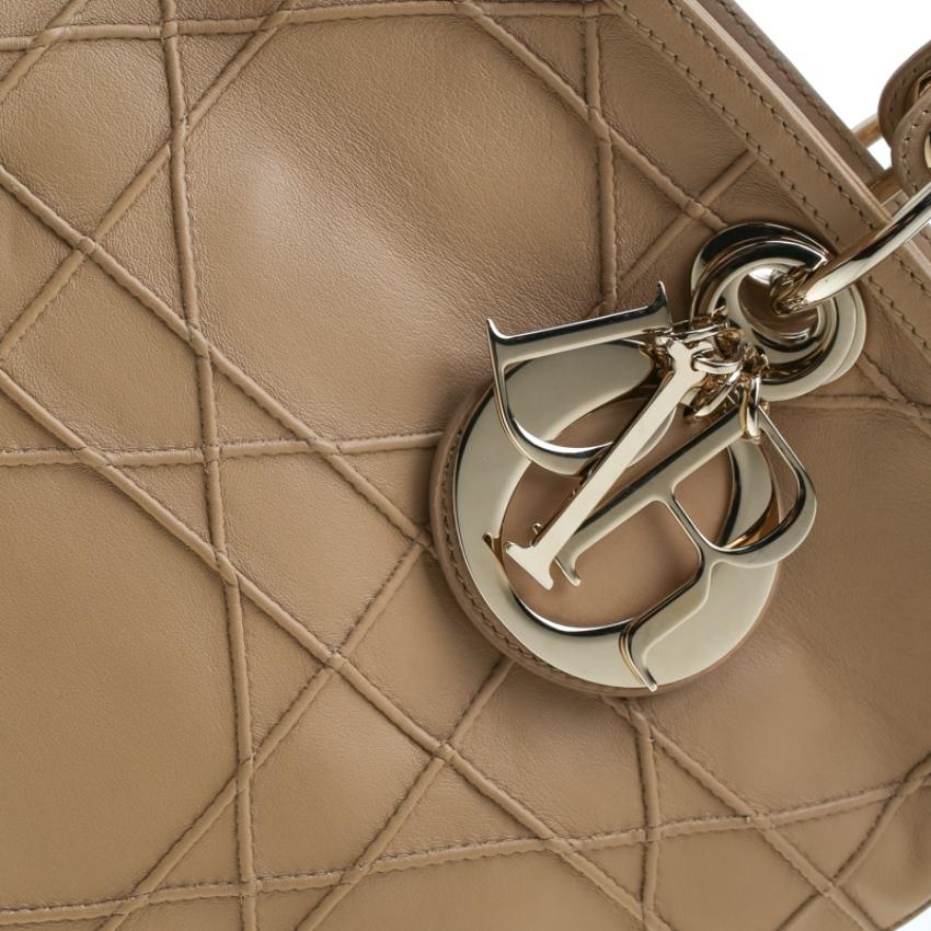 Dior Beige Cannage Leather Granville Tote 4