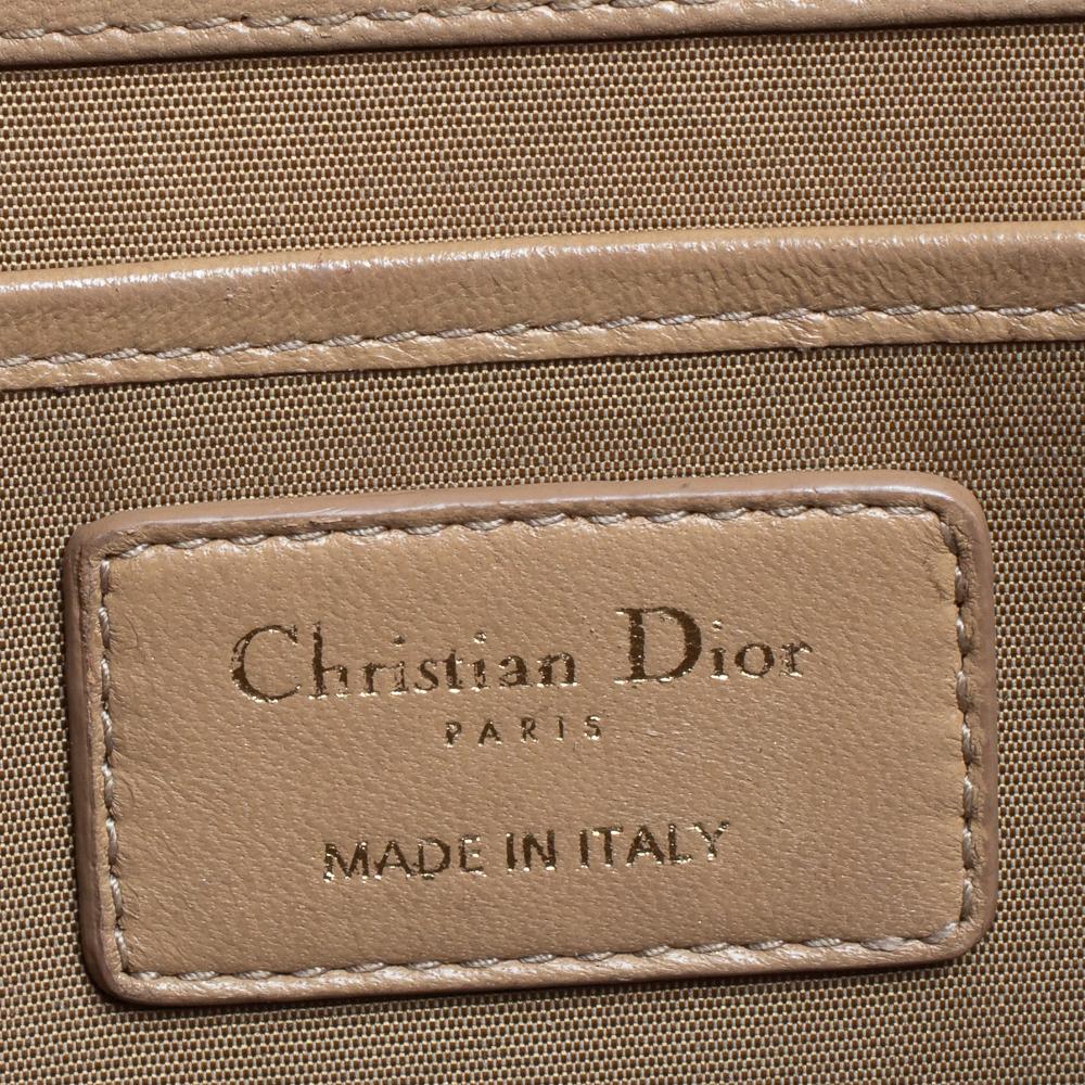 Dior Beige Cannage Leather Lady Dior Chain Clutch 6