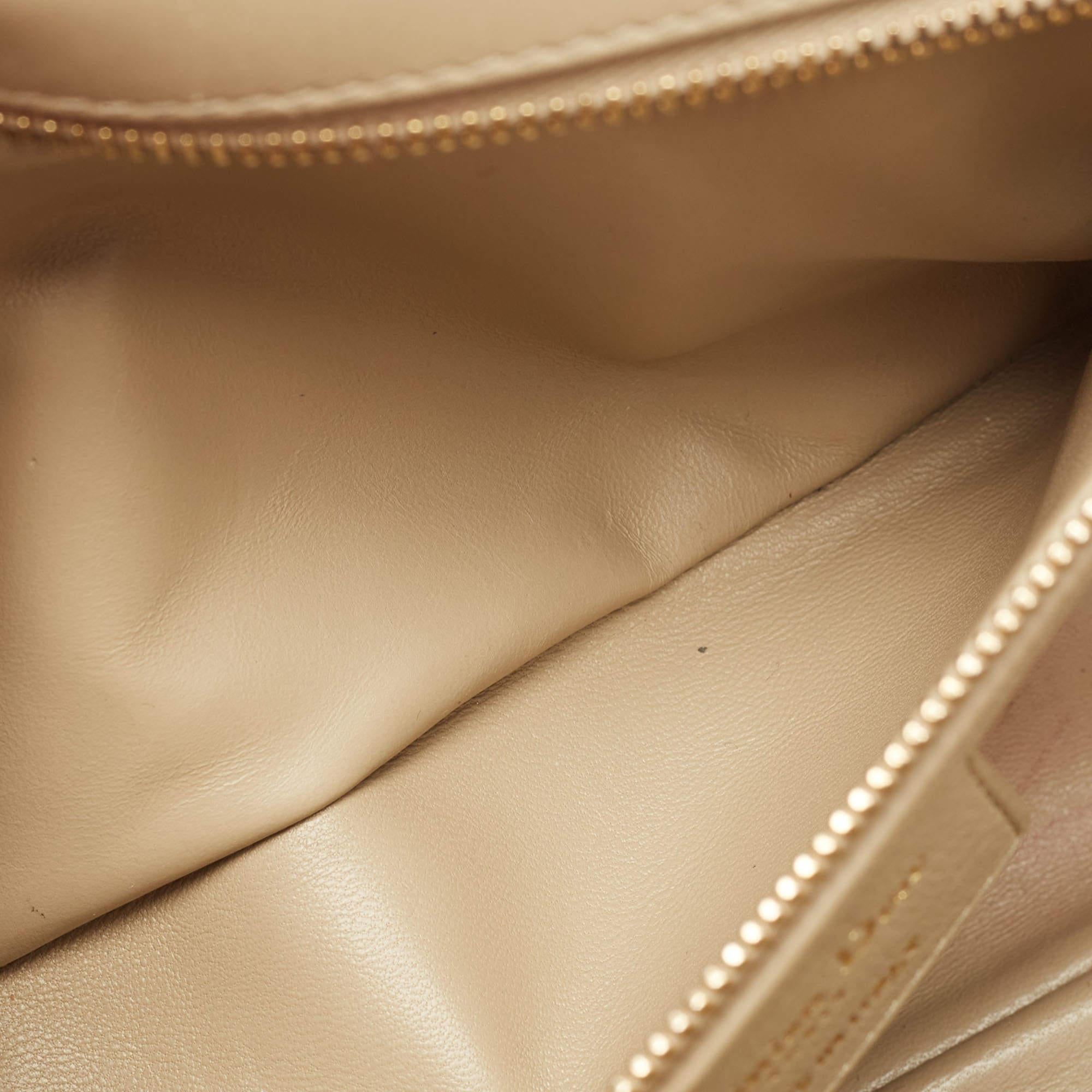 Dior Beige Cannage Leather Large Caro Shoulder Bag 11