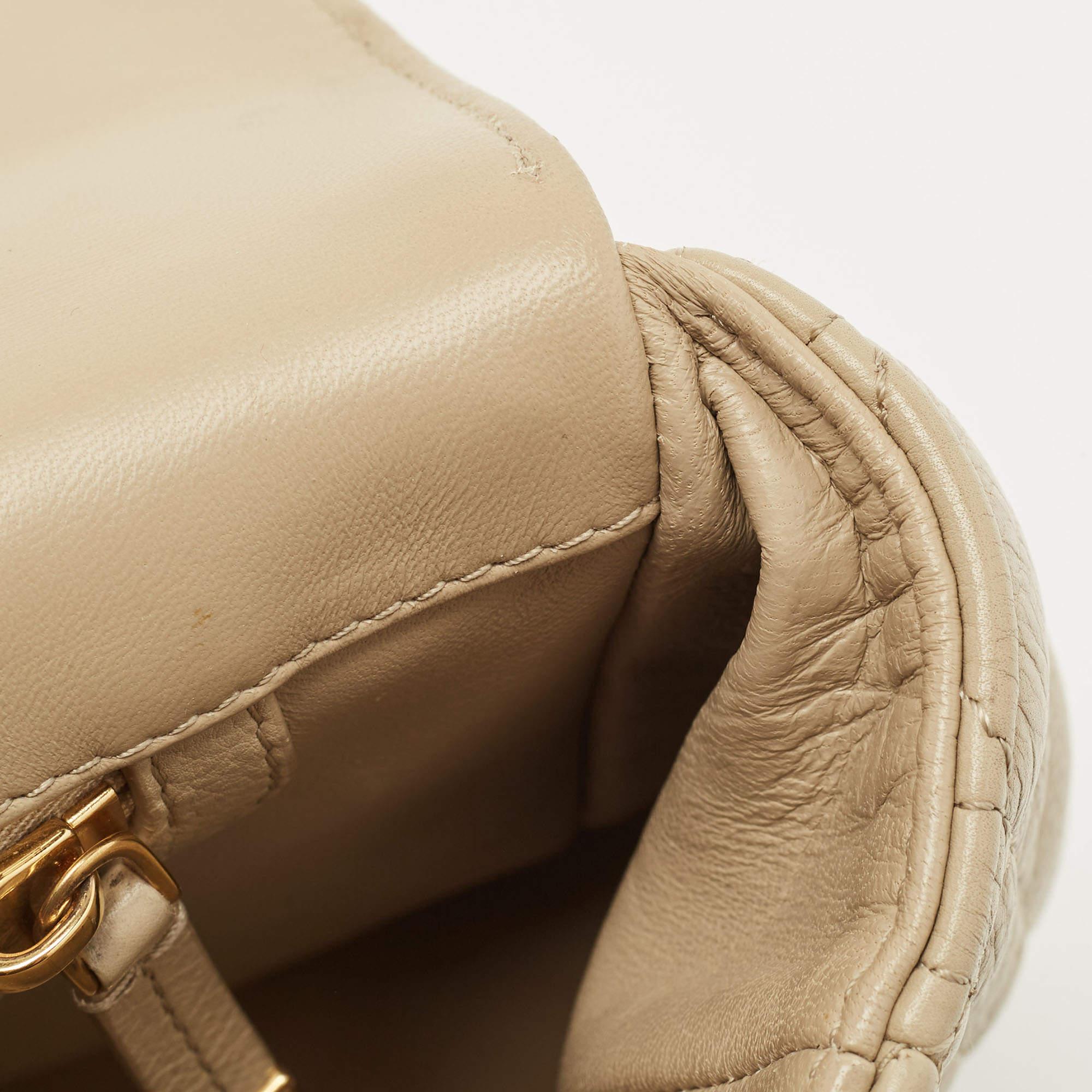 Dior Beige Cannage Leather Large Caro Shoulder Bag 14