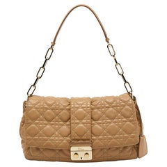 Dior Beige Cannage Leather Large Miss Dior Flap Bag