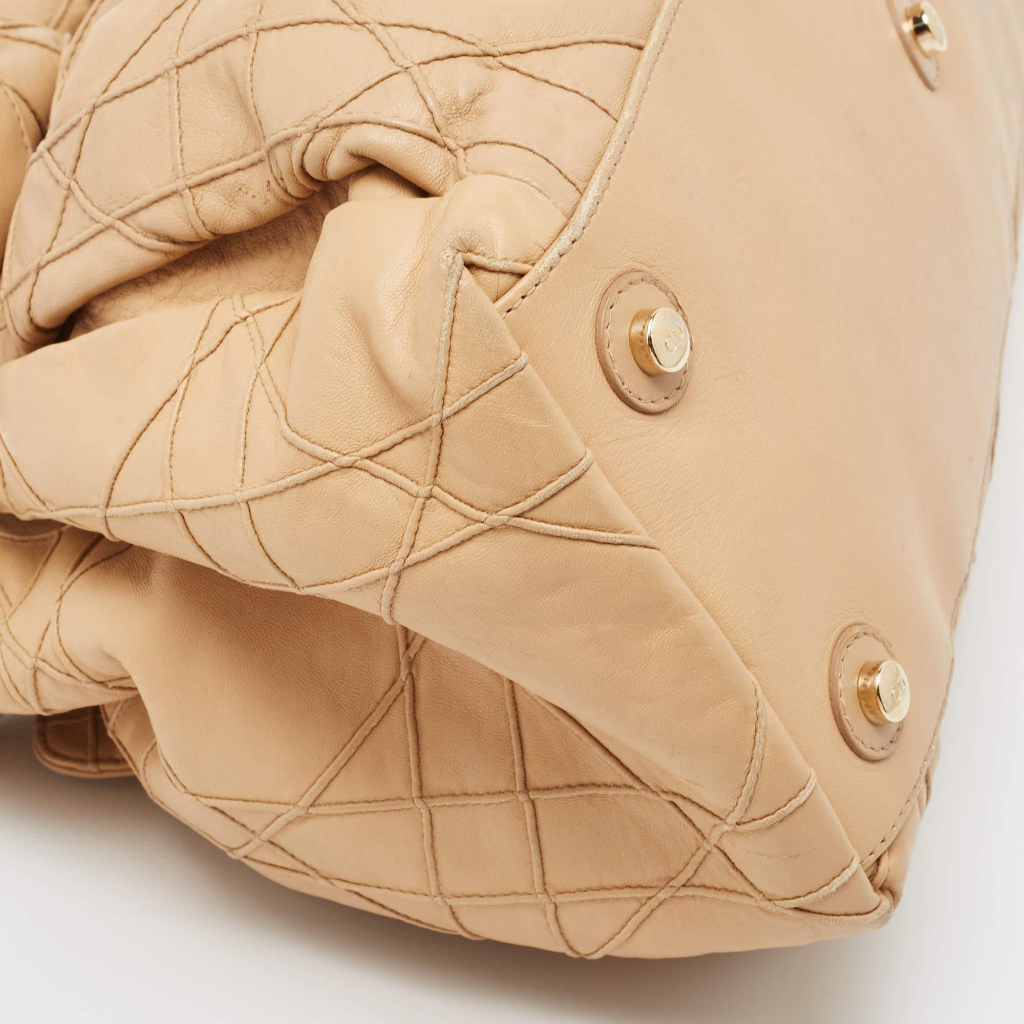 Dior Beige Cannage Leather Le Trente Shoulder Bag For Sale 12