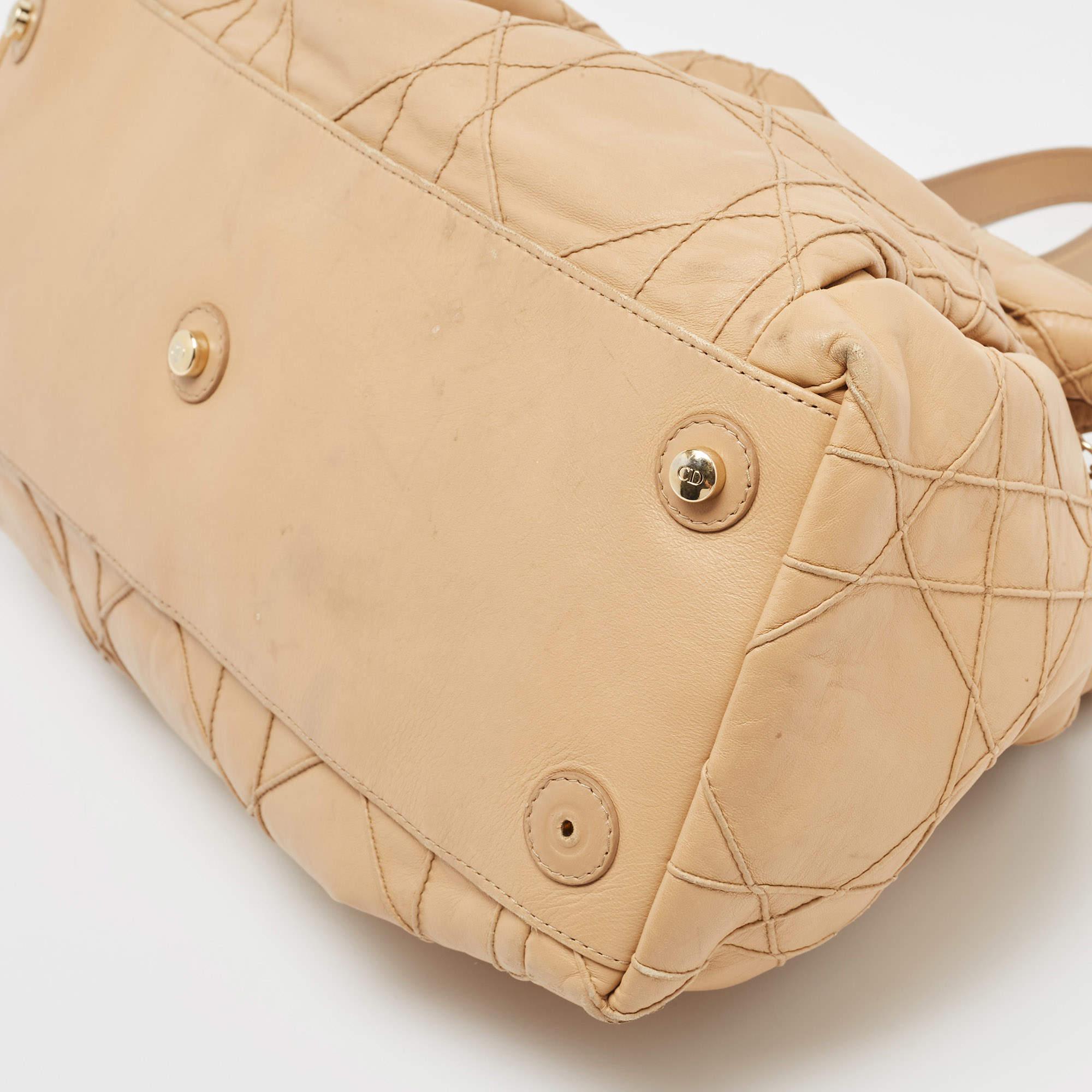 Dior Beige Cannage Leather Le Trente Shoulder Bag For Sale 13