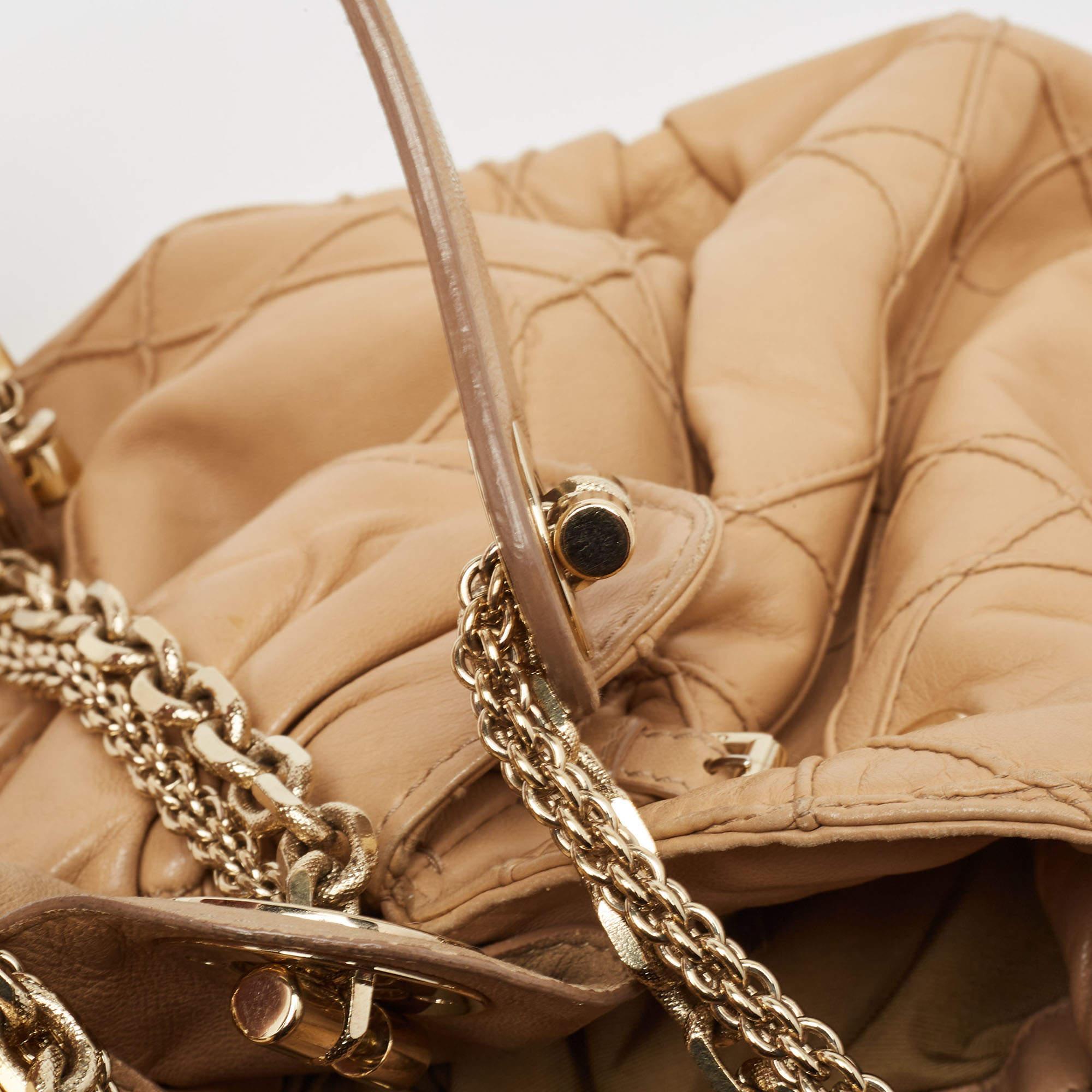 Women's Dior Beige Cannage Leather Le Trente Shoulder Bag For Sale