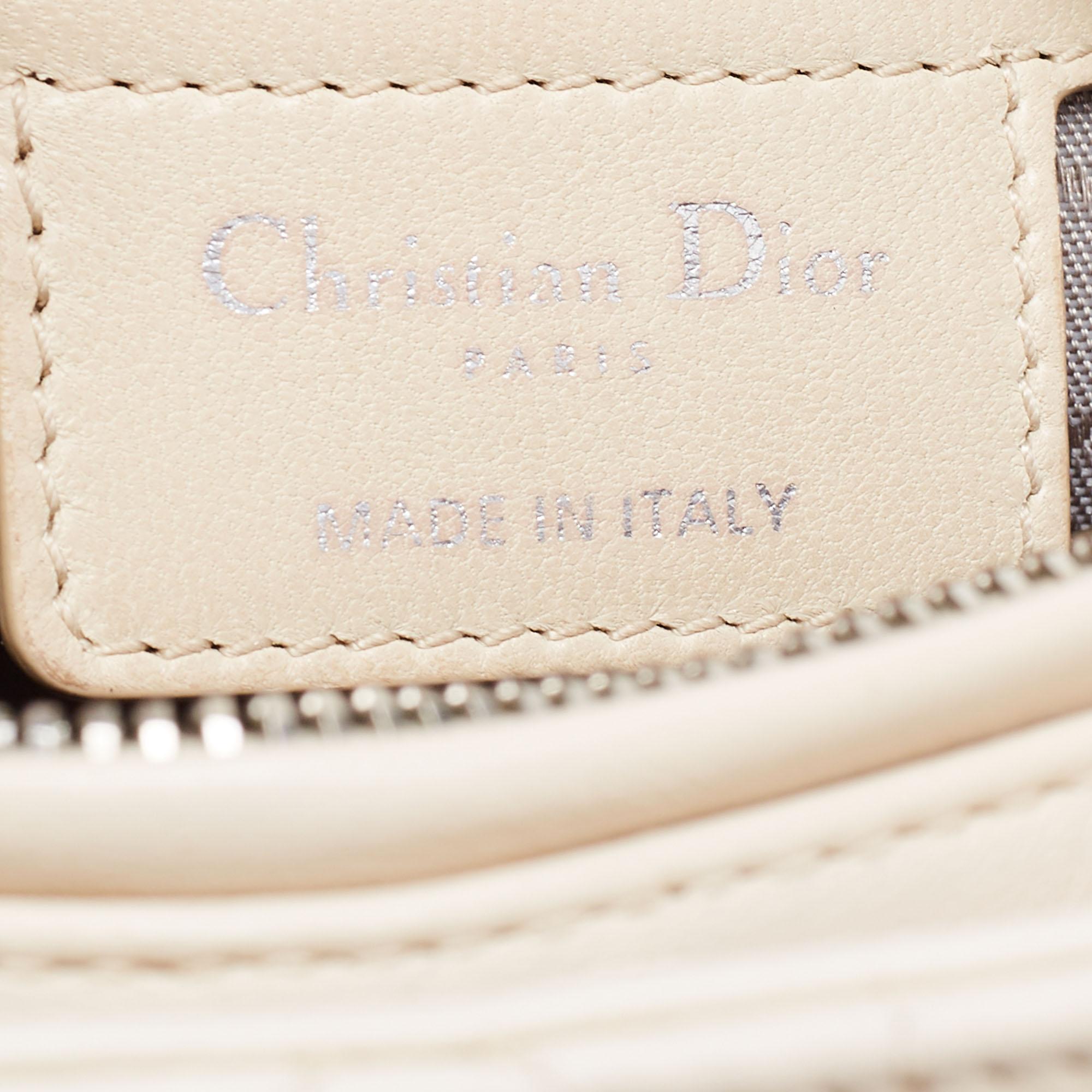 Dior Beige Cannage Leather Medium Lady Dior Tote 12