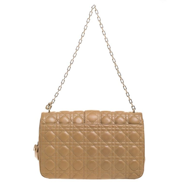 Dior Beige Cannage Leather Miss Dior Chain Shoulder Bag For Sale at ...