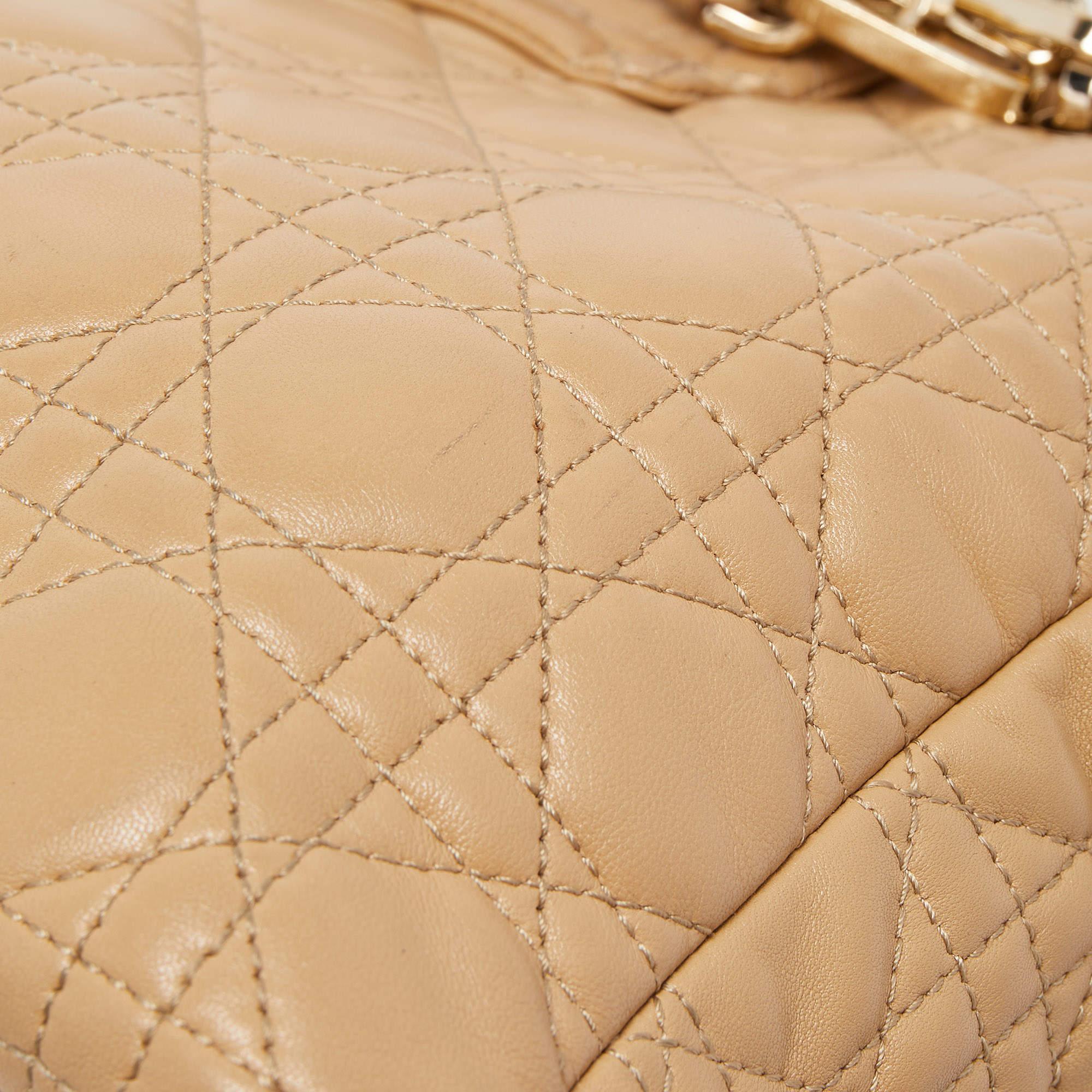 Dior Beige Cannage Leather Miss Dior Chain Tote 6