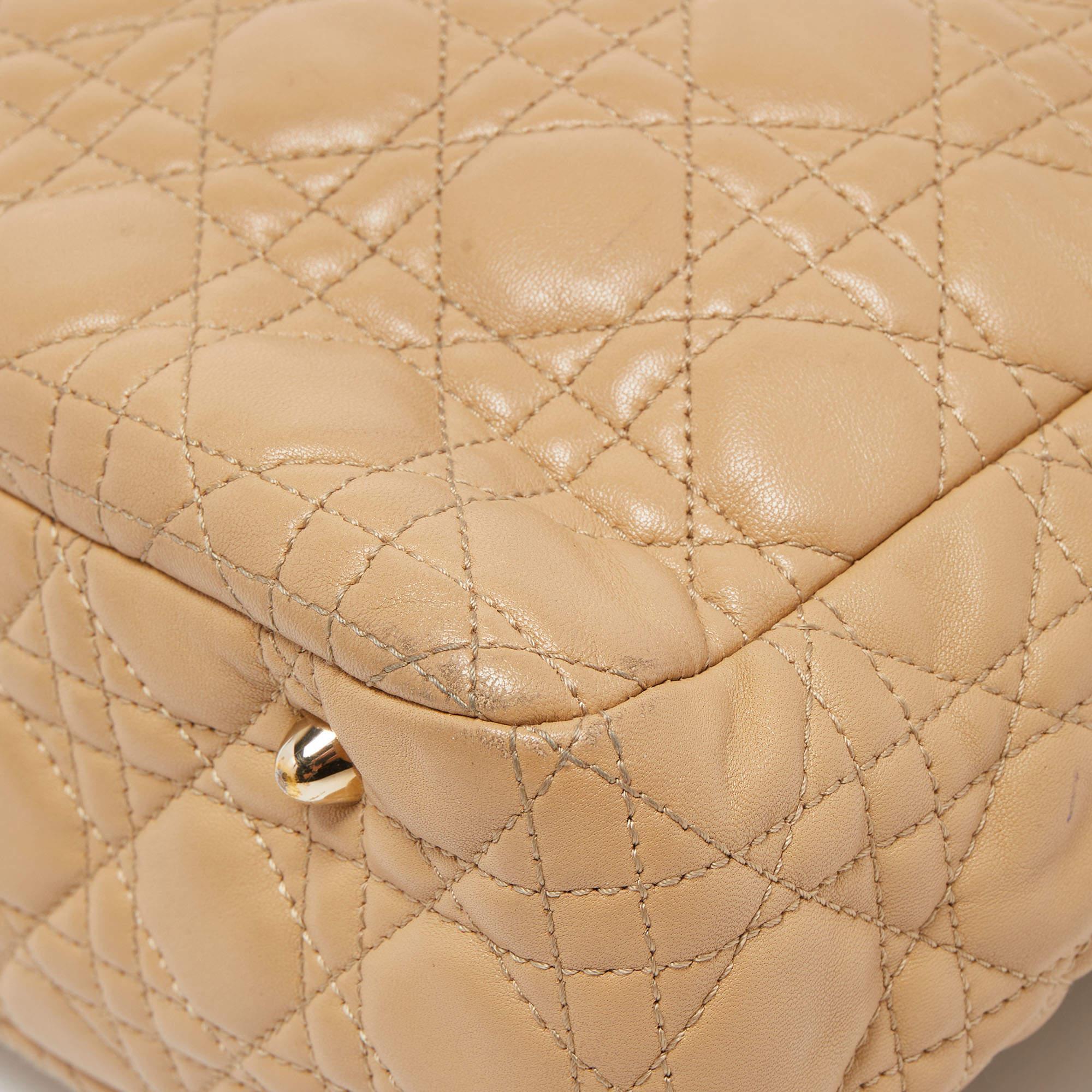 Dior Beige Cannage Leather Miss Dior Chain Tote 8
