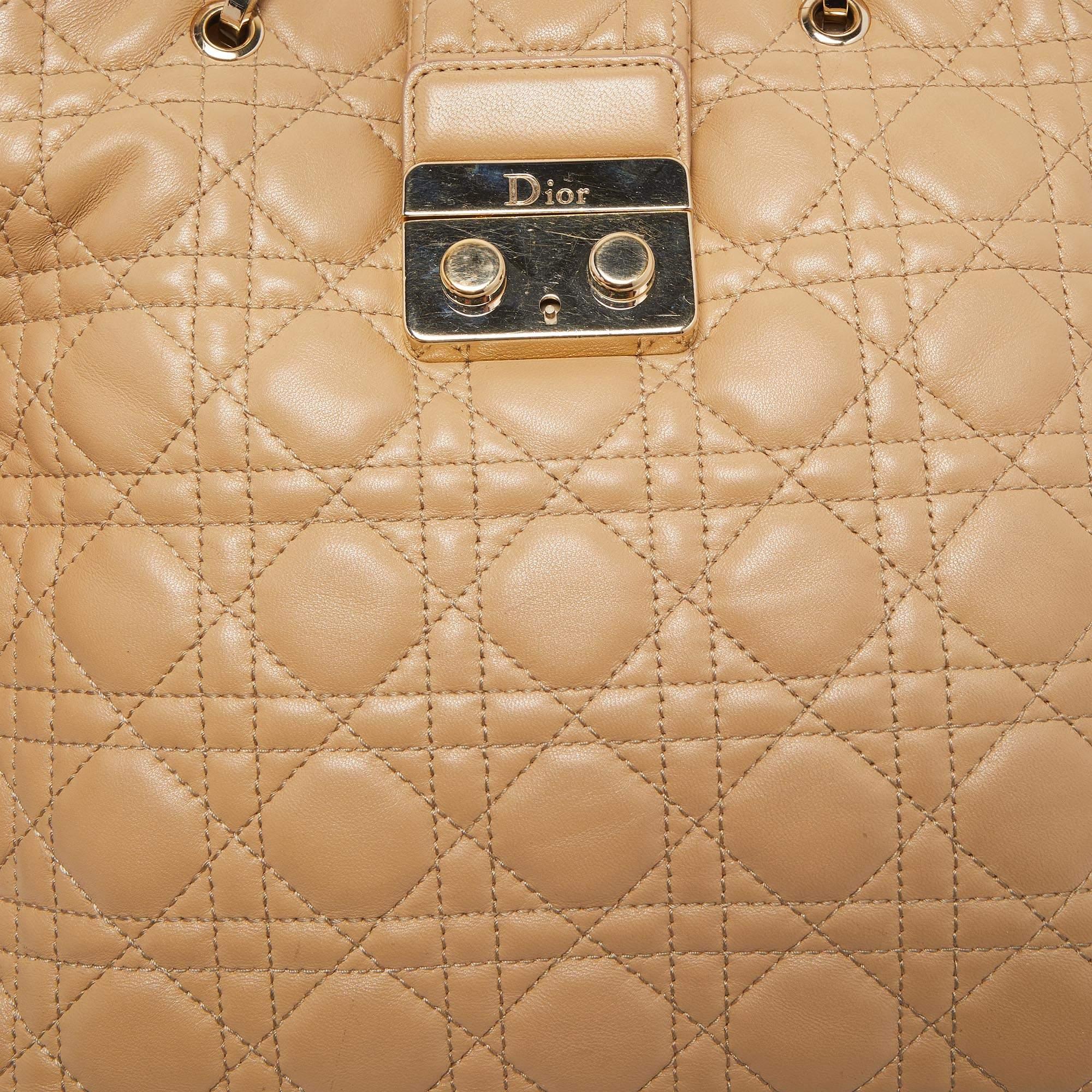 Dior Beige Cannage Leather Miss Dior Chain Tote 11