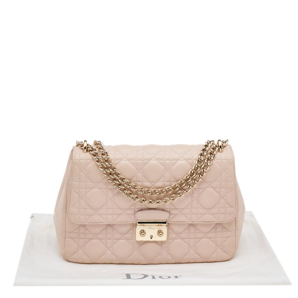 Dior Beige Cannage Leather Miss Dior Medium Flap Bag 6