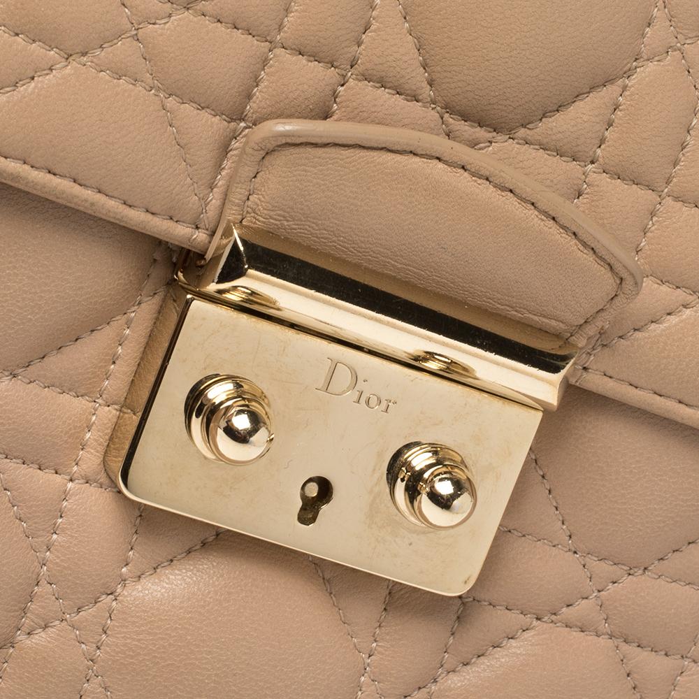Dior Beige Cannage Leder Miss Dior Medium Klappe Tasche 7