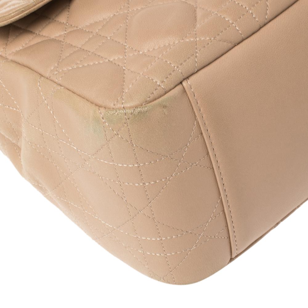 Dior Beige Cannage Leder Miss Dior Medium Klappe Tasche 8