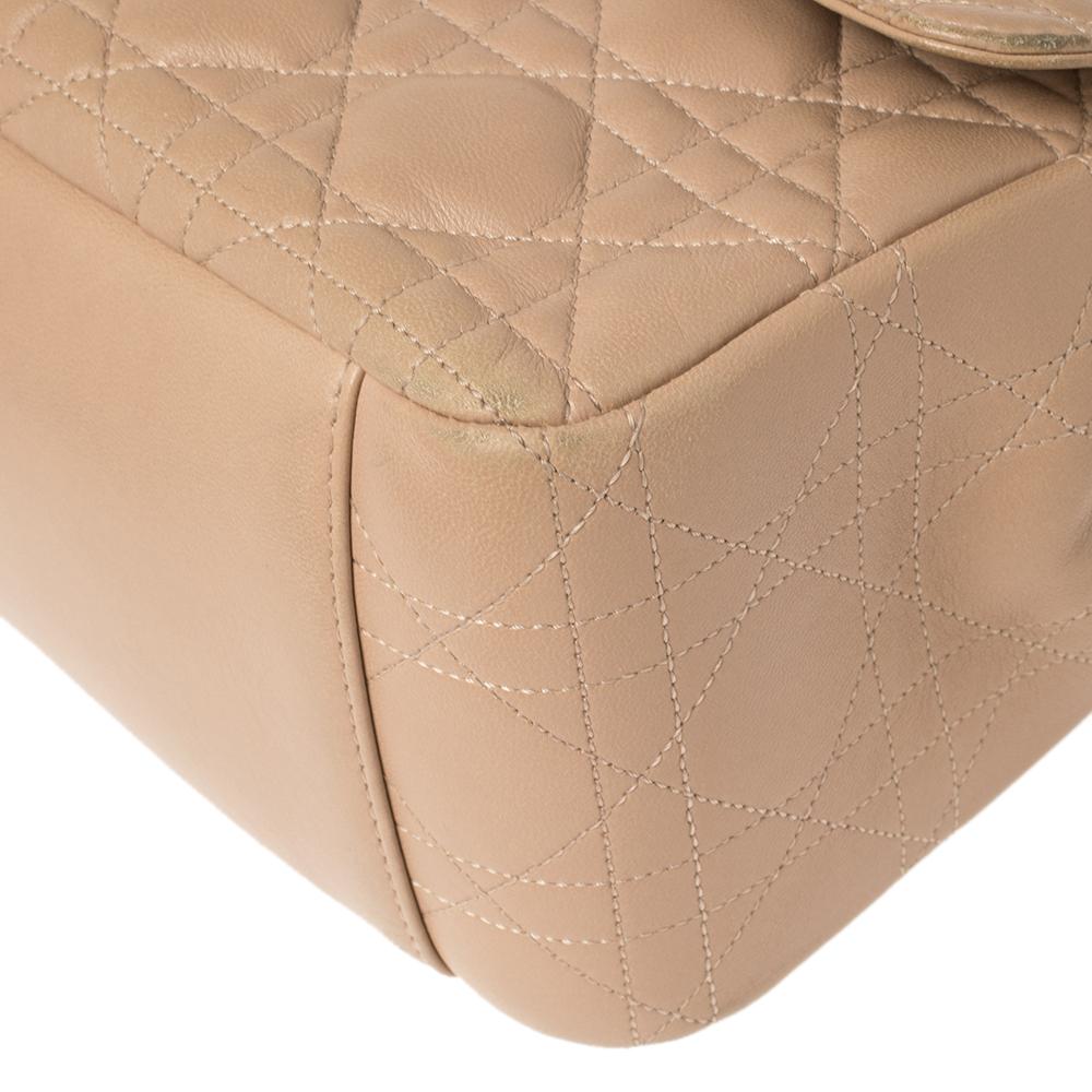 Dior Beige Cannage Leder Miss Dior Medium Klappe Tasche 9