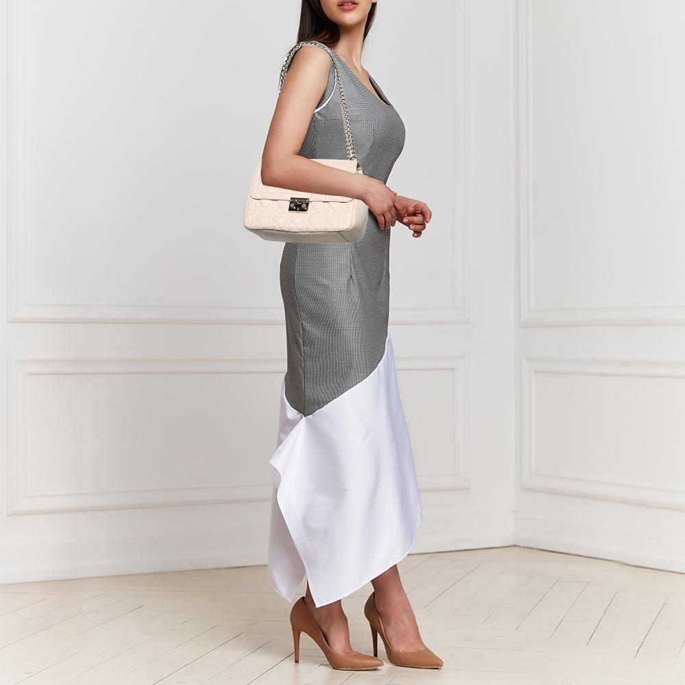 Dior Beige Cannage Leather Miss Dior Medium Flap Bag In Good Condition In Dubai, Al Qouz 2