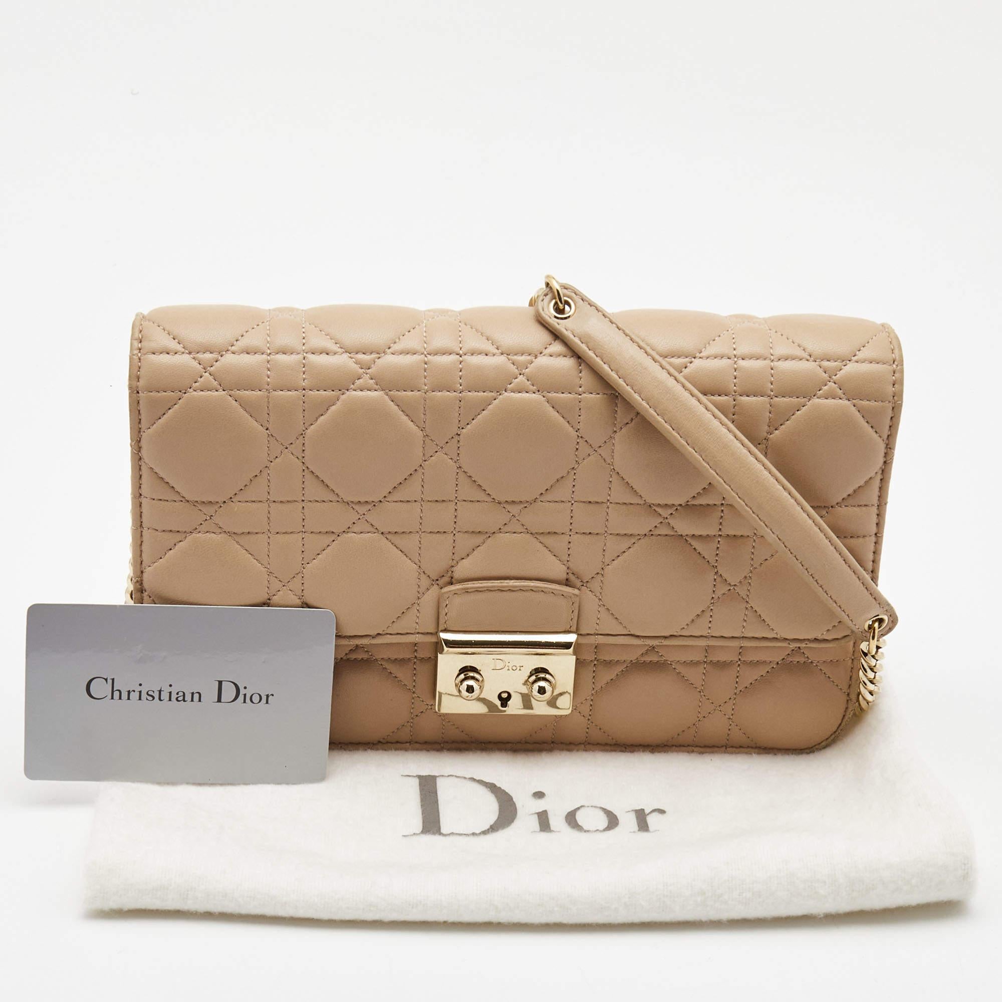Dior Beige Cannage Leather Miss Dior Promenade Chain Bag 11