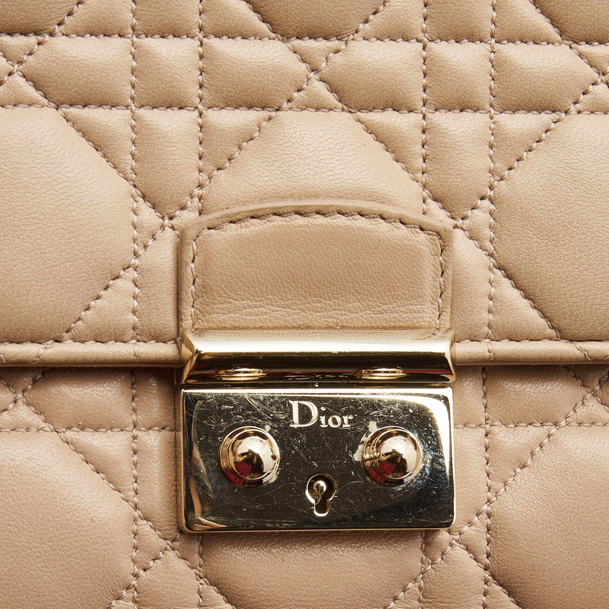 Dior Beige Cannage Leather Miss Dior Promenade Chain Bag 3